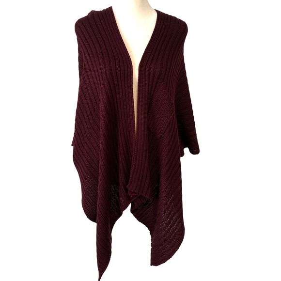 Chico's Jackets & Blazers - Chico's‎ Women's Burgundy Ribbed kimono Cardigan in Size S/M